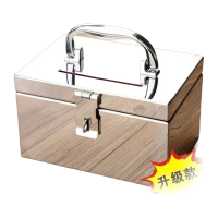 鸣固 不锈钢箱16*11*10cm 挂锁5万存钱罐