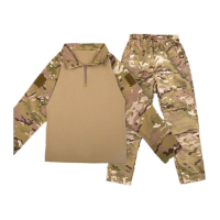 鸣固 迷彩服长袖套装新式春秋透气学生军训服耐磨户外劳保工作服 CP迷彩 成人款190cm