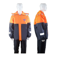 鸣固 船用保温工作救生衣多功能船检保暖救生衣防水防风防寒拼色上衣+藏青色裤子4XL码