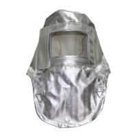 鸣固 高温头罩 铝箔隔热帽 阻燃安全帽 透明面屏 MG-TB-9513