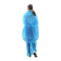 鸣固 一次性成人雨衣 户外登山旅行雨罩雨披长款带帽加厚连裤分体雨衣 2件装 颜色随机