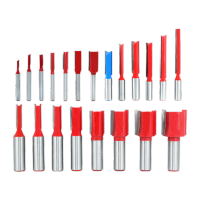 鸣固 ZV1207单刃双刃直刀加长直刀雕刻木工铣刀修边机刀头硬质合金 1/4*3/8