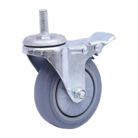 鸣固中型加厚脚轮灰色随机发货 5寸刹车轮