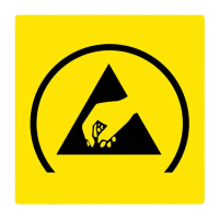 鸣固 ESD静电防护标识 PVC贴纸 3*3cm无字款10个装