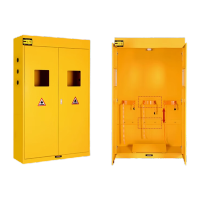 鸣固 防爆气瓶柜安全柜实验室气体报警双瓶柜液化气罐钢瓶乙炔氧气瓶柜 三瓶不带报警(黄色)