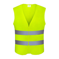 鸣固 反光背心防汛马甲反光衣交通骑行马甲汽车安全警示马甲环卫施工安全服荧光网 两横魔术贴款