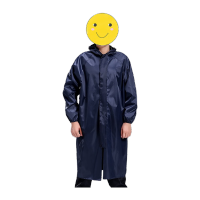鸣固 长款雨衣工地劳保加厚牛津布长款雨衣雨披带袖子连体电瓶车雨衣 深藏青色 均码