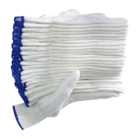 鸣固 加绒加厚劳保棉线手套 秋冬用防滑加密白棉纱线批发加厚耐磨工作手套 工地车间劳防手套 加绒700克 60双