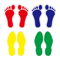 鸣固 小脚丫地面标识贴 磨砂防滑防水耐磨地贴导视脚印标志不干胶贴 定制 10*17CM 可定制