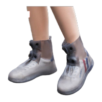 鸣固 防雨鞋套 耐磨防滑靴套 双层鞋底 茶色XL MG-ZB-1784