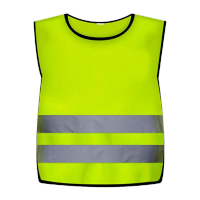 鸣固 反光背心防汛马甲 应急交通骑行安全警示马甲反光衣安全服 荧光网银条高亮 儿童款S码(8-13岁)