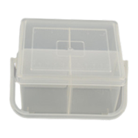 鸣固 ZV1104乐高积木收纳盒印章收纳盒螺丝包装盒分隔盒 4格可拆卸零件盒 13.6*12*8.2cm