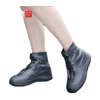 鸣固 防雨鞋套 耐磨防滑靴套 双层鞋底 黑色2XL MG-ZB-1780