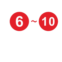 鸣固 数字贴纸号码贴编号餐桌号活动序号 6-10 0.4MM厚直径80MM-红色