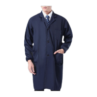 鸣固 工作服大褂 实验室男女长袖大褂 防尘服搬运服劳保大褂 藏青色 大号(180-185)