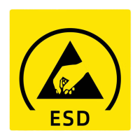 鸣固 ESD静电防护标识 PVC贴纸 8*8cm英文款10个装