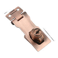 鸣固 双开柜门锁抽屉锁 带锁锁牌 3寸[红古]