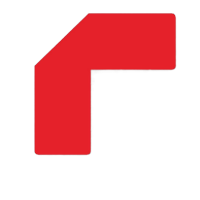 鸣固 5S定位贴 课桌子地面四角管理标识贴6S 15*5cm红色折角L型(100个/包)