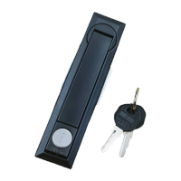 鸣固 天地连杆锁 工业电器控制柜机械抽屉门锁 锌合金MS731-1黑色无杆