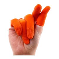 鸣固 乳胶指套 加厚防滑止滑乳胶麻点指套 橙色100个装M码