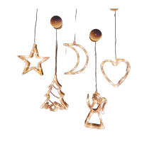 鸣固 led吸盘灯 圣诞节元旦装饰灯圣诞彩灯商场店铺阳台客厅橱窗户吸圣诞节日彩灯 电池款-天使ZL5280