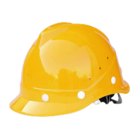 鸣固 ABS安全帽 防砸抗冲击国标印字头盔 V型玻璃钢款 黄色 MG-TB-0934