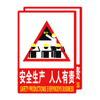 鸣固 PVC消防标识牌(2张) 严禁烟火禁止吸烟 标识牌贴 F14安全生产 人人有责(2张)MGF0310