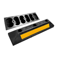 鸣固 橡胶停车位挡车器 车库限位器 车轮车位定位器止退器60欧型WYM定位器-六孔实心底600*150*100