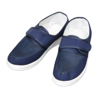 鸣固 防静电鞋 无尘车间电子厂工作鞋网面透气防尘鞋 藏青色单网PU软底 37码 MG-ZB-2556