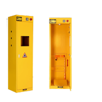鸣固 防爆气瓶安全柜实验室气体报警柜液化气罐钢瓶乙炔氧气瓶柜 单瓶一代报警(黄色)