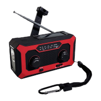鸣固 4000毫安便携应急太阳能手摇收音机AM/FM/WB带LED手电筒手机充电066P红色