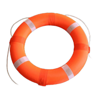 鸣固 防汛成人救生圈专业救生浮圈实心游泳泡沫圈 救生圈-成人橙色包布泡沫款