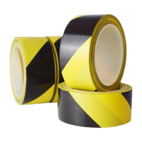 鸣固 警示胶带贴地安全警示带地面标识警戒线斑马线胶带 4.8cm宽*18y 黄黑