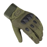 鸣固 户外战术手套 军迷手套全指手套骑车手套 作战训练全指手套防滑手套男 绿色