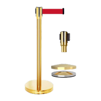 鸣固 一米线 隔离带栏杆伸缩围栏银行机场排队护栏杆座[升级高配款]钛金色3米线