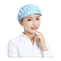 鸣固 防尘帽 防掉发防油烟防尘车间透气网无尘帽 浅蓝(全布款)MG-TB-1761
