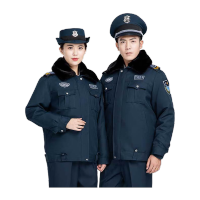 鸣固 保安服 秋冬安保工作服棉服防寒服 墨绿色(上衣+标志) 160 MG-ST-3058