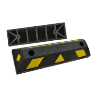 鸣固 橡塑停车位挡车器 车库限位器 车轮车位定位器止退器中文2孔橡塑550*150*100