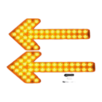 鸣固 交通指示灯 洒水车工程车箭头灯 通用35CM 8灯黄色外壳双箭头(含控制器)