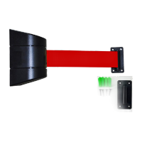 鸣固 挂壁式伸缩隔离带[常规款]挂壁式3米[黑色外壳/红色织带]