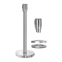 鸣固 一米线 隔离带栏杆伸缩围栏银行机场排队护栏杆座[升级高配款]不锈钢2米线