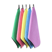 鸣固 洗车毛巾擦车抹布 珊瑚绒吸水保洁布 30*40 黄加灰 2条装CW554062