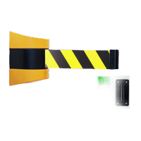 鸣固 挂壁式伸缩隔离带[常规款]挂壁式10米[黄黑外壳/黄黑织带]