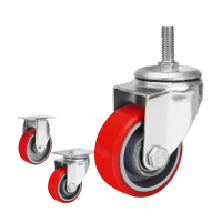 鸣固 中型铁芯聚氨酯脚轮 4寸定向轮 单轮承重130kg