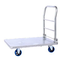 鸣固 钢板加厚平板手推车90*60 5寸铁轮毂橡胶轮