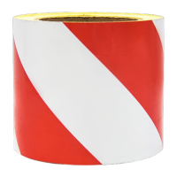 鸣固 高亮光警示胶带 反光划线胶带 夜间交通安全警示PET反光膜反光条车贴 红白10cm*23mMGF1021