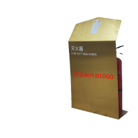 鸣固 201折弯两个装灭火器箱400*180*680金色无指纹