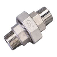 鸣固 304不锈钢双外丝活接头 耐磨损耐高温内螺纹内丝牙软密封 水暖燃气管件 DN10-3/8 10个