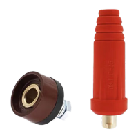 鸣固 电缆连接器 焊把线快速接头电焊机配件对接插头插座焊接耦合器 DKJ10-25 插头+插座(红)