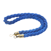 鸣固 酒店礼宾杆挂绳宾馆迎宾柱不锈钢圆球银行展厅一米线栏杆围栏 蓝色麻花绳银扣